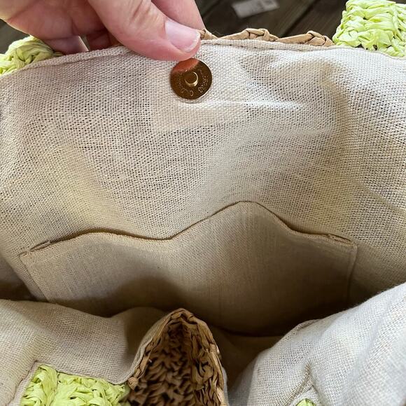 Shore Thing Women's Tan Raffia Straw Large Tote Bag NWOT - Picture 9 of 11
